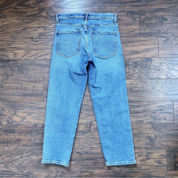 Banana Republic • Mid Rise Straight Jeans light wash black blue side stripe - Picture 8 of 9